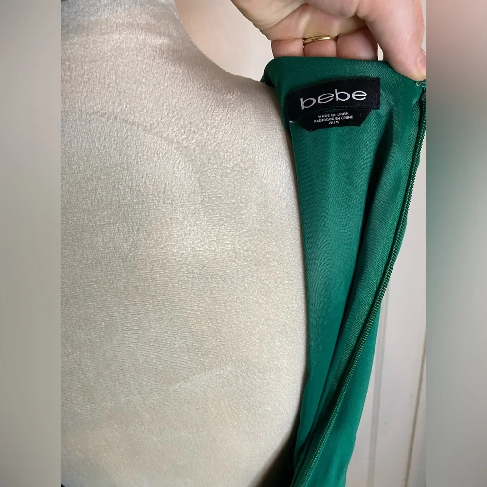 Vintage Bebe Circle Skirt Fit and Flare Cocktail Midi Dress Business Casual - Picture 4 of 4